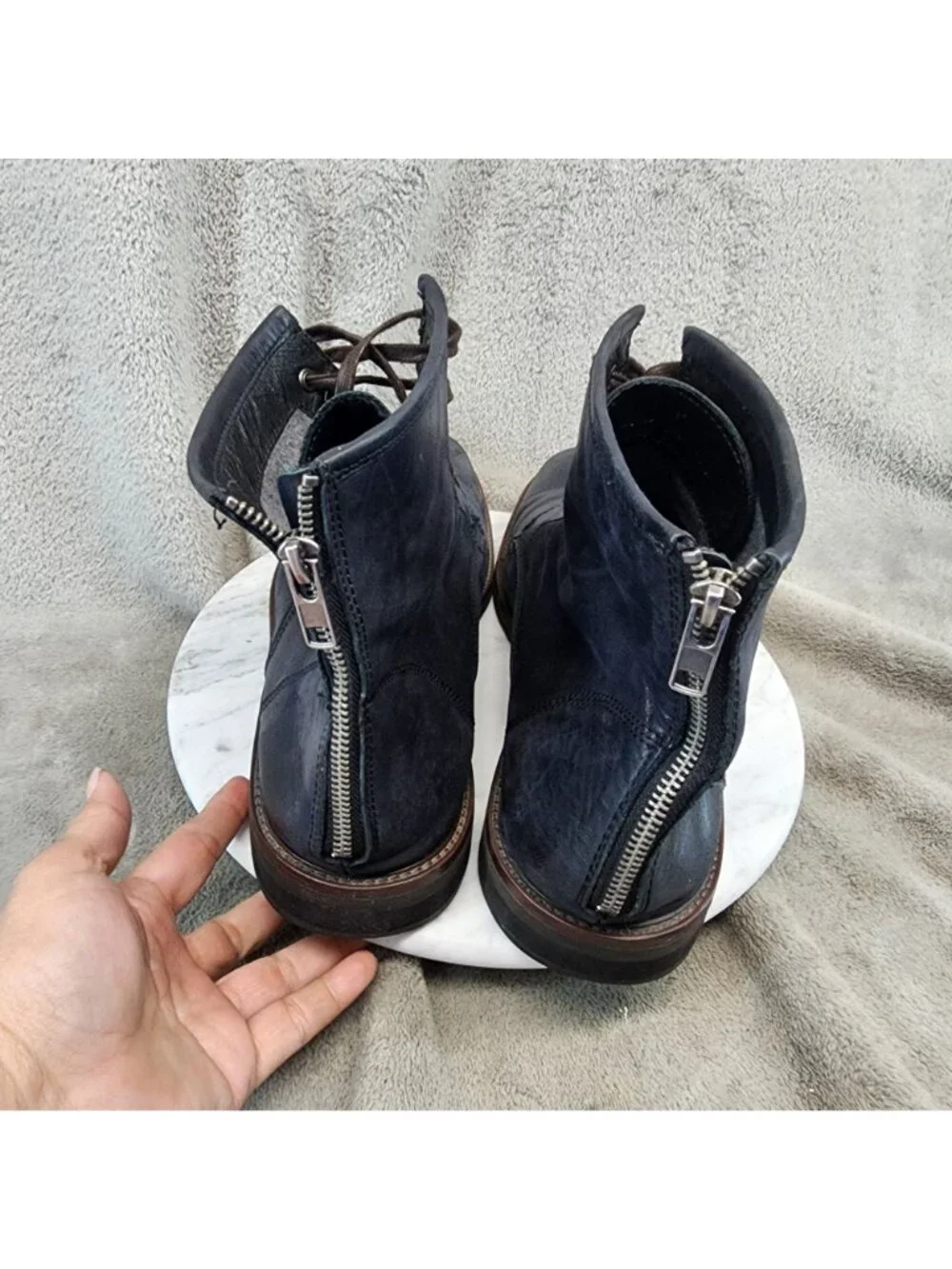 Bacco Bucci Shoes Mens Size 13 Studio Black Leather Lace Up Boots *Read*